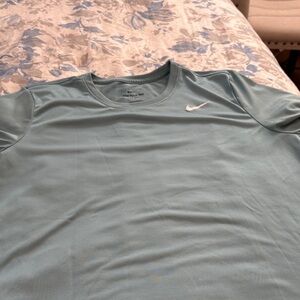 Nike Womene Short Sleeve Athletic Tee in Light Blue with White Swoosh